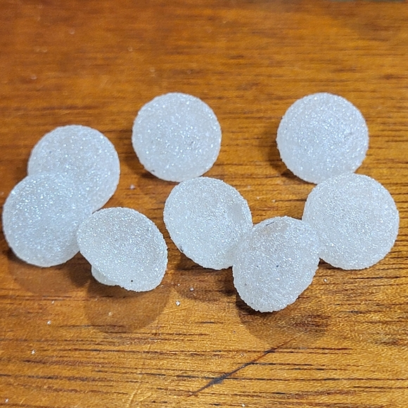 Vintage Round White Domed Plastic Shank Sugared Texture Sewing Buttons ~ 8pcs - Picture 2 of 13